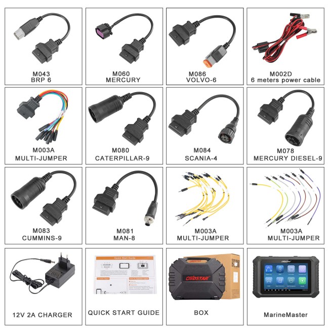 OBDSTAR MarineMaster A+B+C+D Full Version Marine Diagnostic Tool for Jet Ski/ Outboard/ Inboard/ Generator 2 Years Free Updates